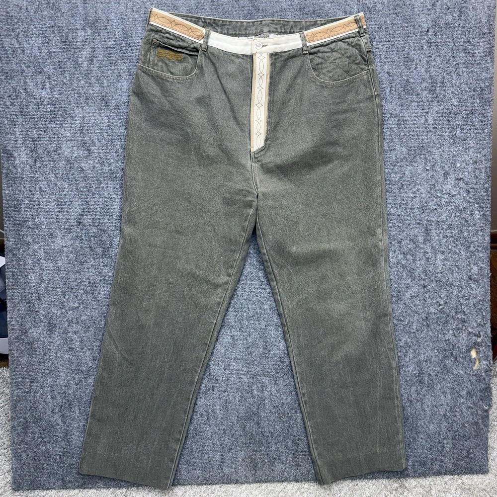 Vintage Destruction Jeans Men's size  42 42x31 hip hop Y2K distressed greenish